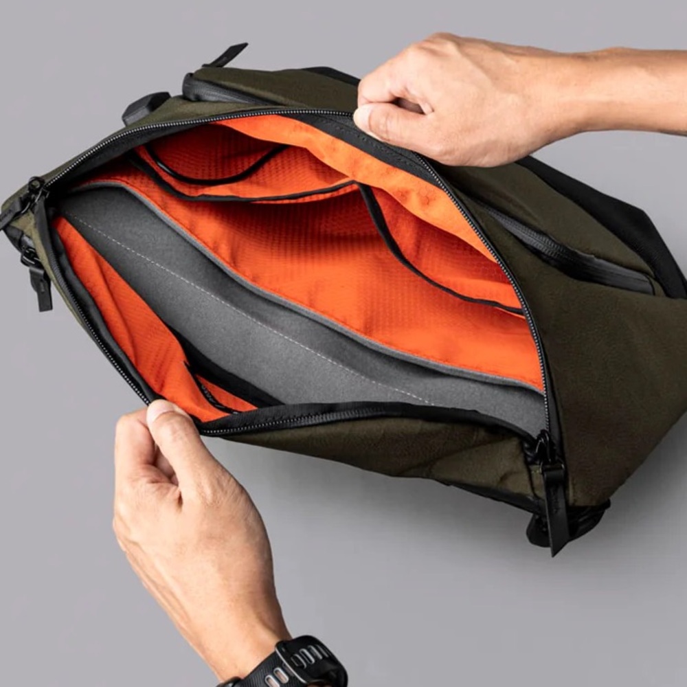 ALPAKA Bravo Sling Max V2 | Army Green Axogrid 300D w/Blood Orange Interior NWT* - Picture 9 of 16